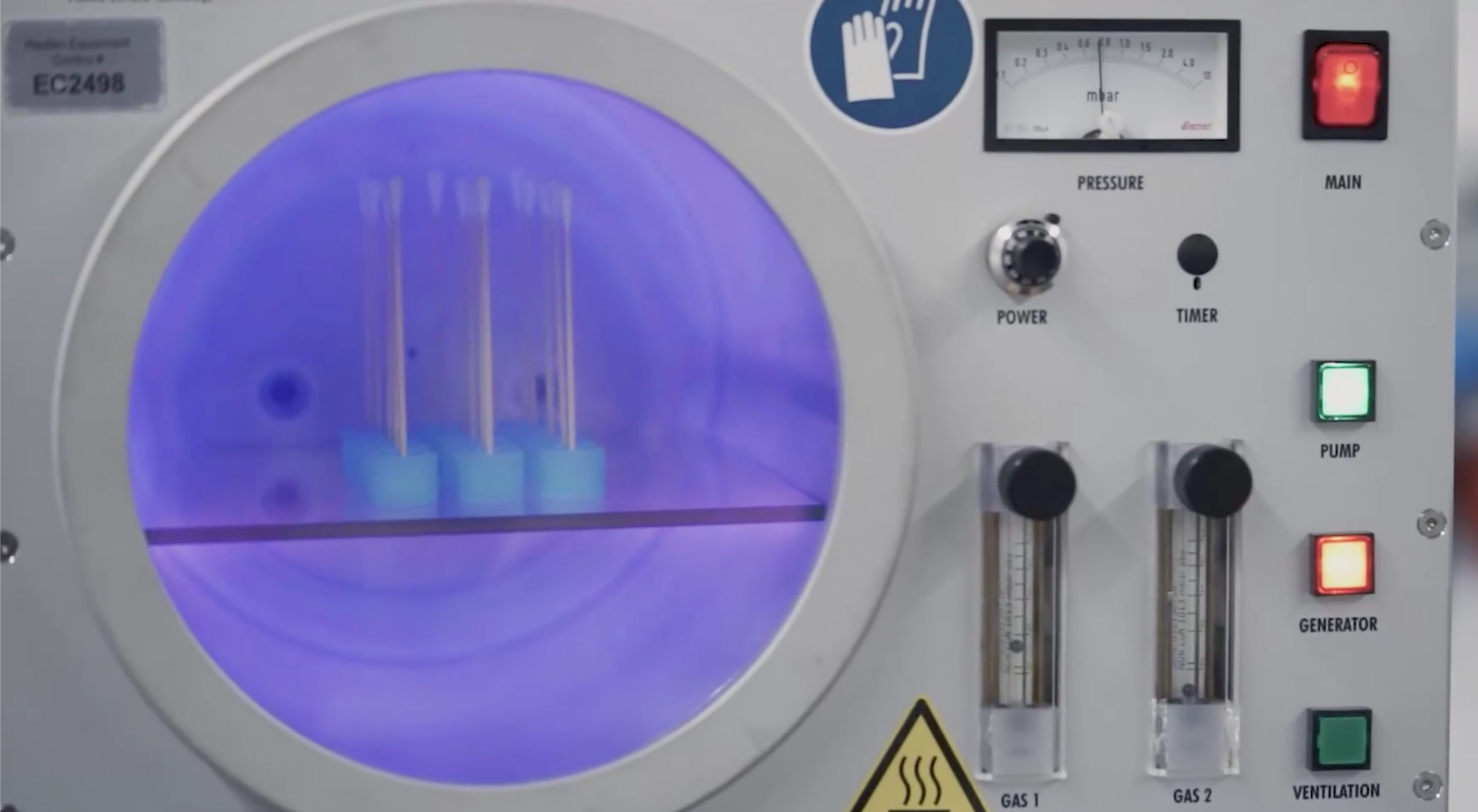 How wide is the cleaning treatment with Plasma? (Atmospheric pressure plasma)
